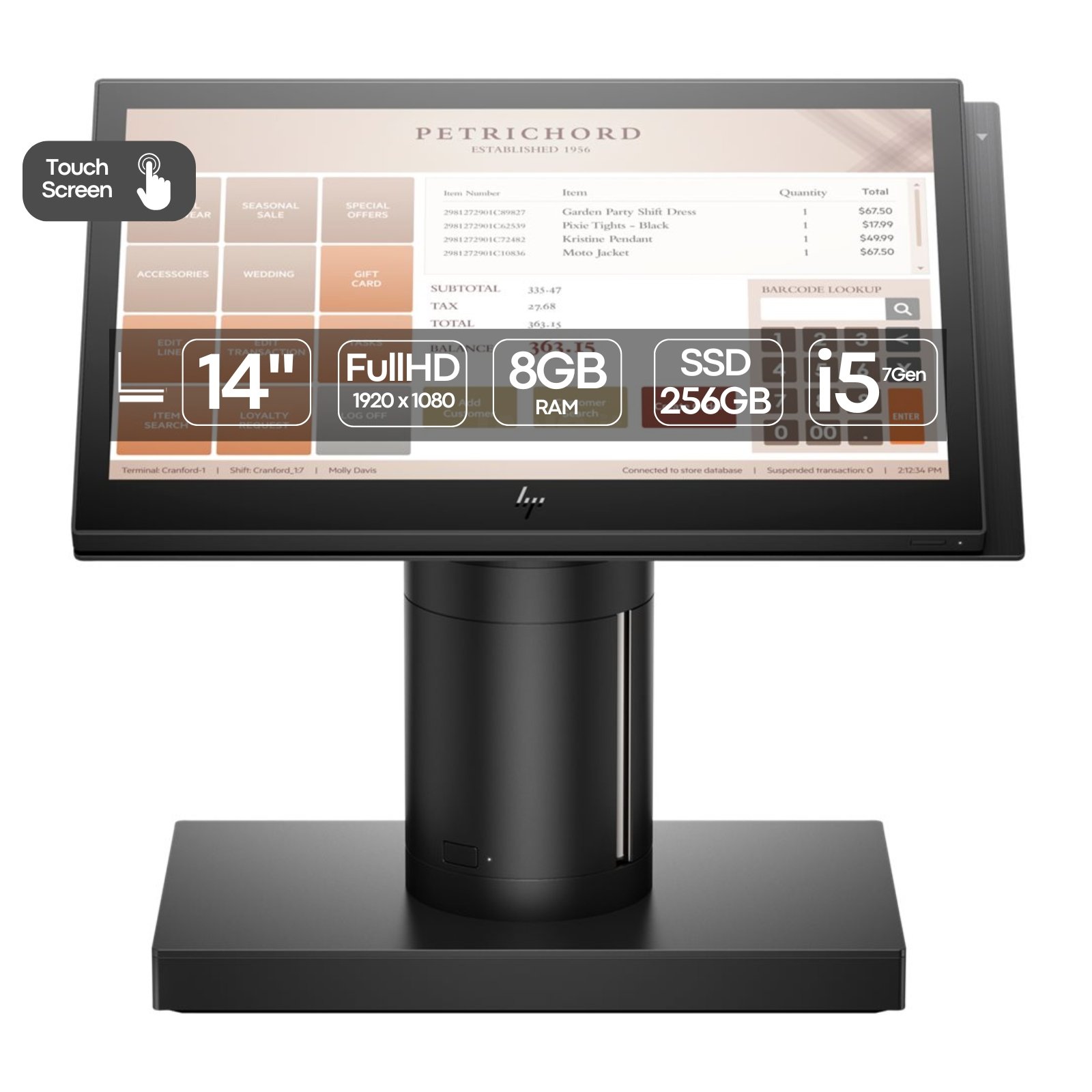 HP POS Engage One 145 | i5-7300u | 8GB | SSD 256GB | 14″ FHD