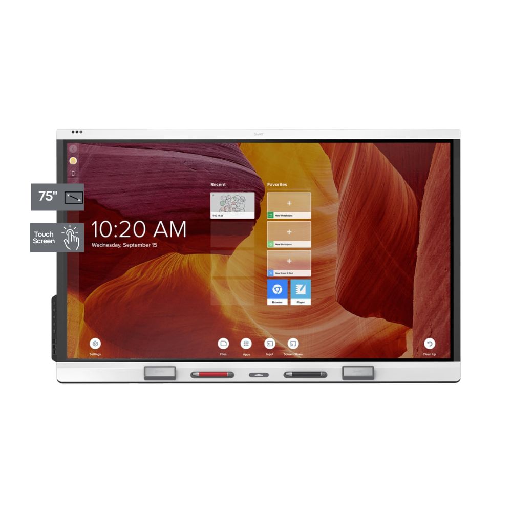 SMART Board 6075S | 75″ | 4K UHD | 350 nits | Interactive Touchscreen | Speakers