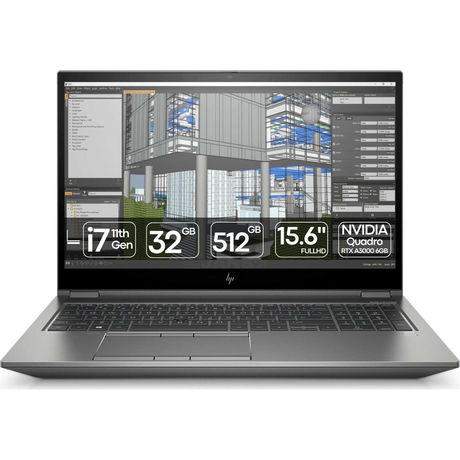 HP ZBook Fury 15 G8 | i7-11850H | 32GB | SSD 512GB | 15.6″ FHD | RTX A3000 6GB